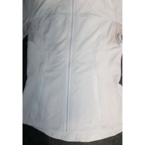Lululemon Forme Full Zip Jacket Gingham Plaid Dune White Size 8 Activewear - Picture 6 of 16